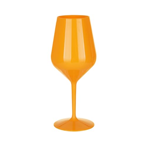 Playflip 6 Mehrweg Wein Cocktail Gläser Spritz orange Tritan 470ml Wiederverwendbar Kunststoff unzerbrechlich von Playflip