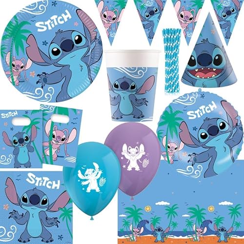 Playflip Partyset Stitch Kindergeburtstag Lilo Angel Geburtstag Deko Set Kinder von Playflip