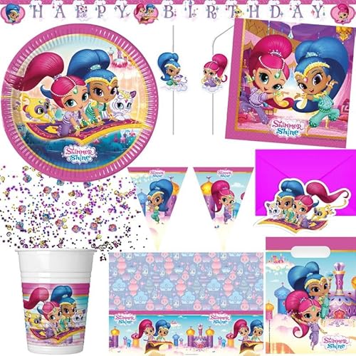 Playflip Shimmer & Shine Partyset zum Kindergeburtstag Deko Geburtstag von Playflip