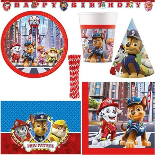 Playflip XL Partyset Paw Patrol Kindergeburtstag Deko Set Dekoration Hunde Polizei von Playflip