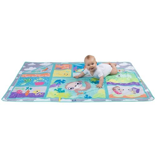 Playgro Krabbelmatte Baby Spielmatte Kinder 150cm x 100cm Faltbar Spielteppich Spielunterlage Groß rutschfest Beidseitig Tragbar Wasserdicht Innen Außen Bunt von Playgro