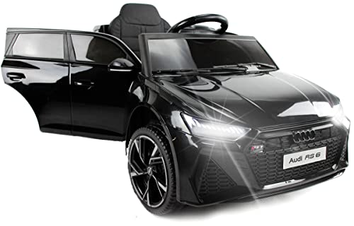 Playhouse Kinder Elektroauto Audi RS6 12V, Eva Räder,Leder Kinderauto Kinderfahrzeug der Hit (1.Schwarz) von Playhouse