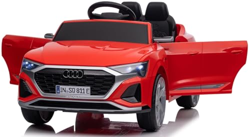 Playhouse Kinder Elektroauto Audi SQ8 RS 4x4, Ledersitz, 4 Stoßdämpfer, Eva Räder, 12V 7ah, Fernbedienung, Kinderauto Kinderfahrzeug (Rot) von Playhouse