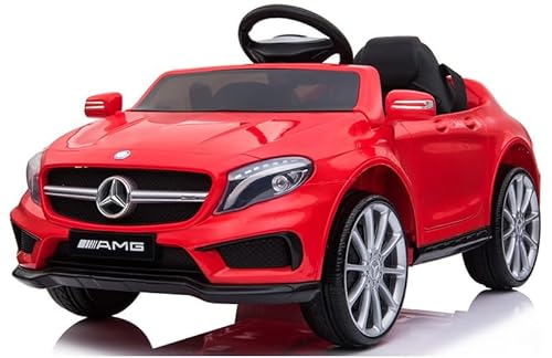 Playhouse Kinder Elektroauto Mercedes GLA 45 AMG 4x4, 4 Stoßdämpfer, 4X 12V Motoren, LED, Fernbedienung 2.4G, Kinderauto Kinderfahrzeug (rot) von Playhouse