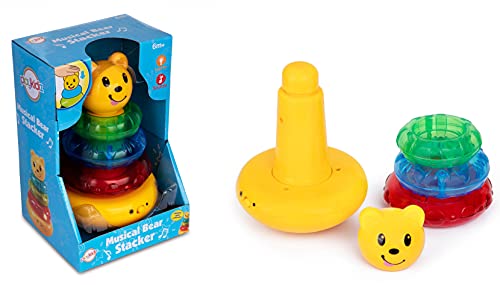 Playkidz Musikalischer Bärenring-Stapler, Stapelringe, Spielzeug mit Lichtern und Geräuschen für Kleinkinder – sensorisches und pädagogisches Spielzeug für Mädchen, Jungen, tolles Geburtstagsgeschenk von Playkidz