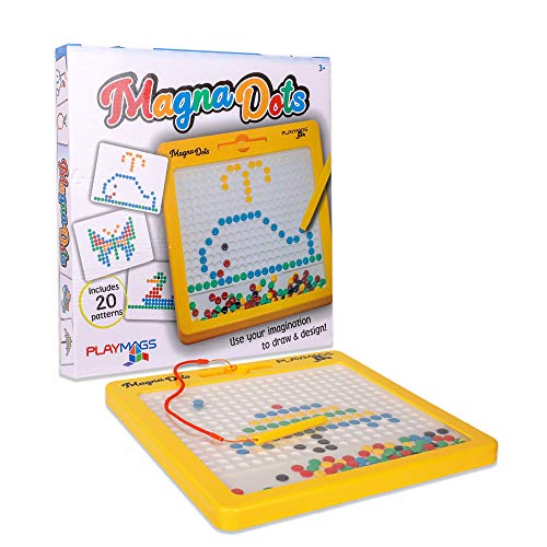 Playmags Magna Dots – 12,5" große Magnettafel für Kinder – Magnetische Doodle Dots Tafel mit Magnetstift – Magna Safe Magnete für Kleinkinder – Reisespielzeug von Playmags
