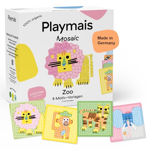 Playmais Mosaic Zoo | 2300 Teile | Bastelset | natürliches Spielzeug | inkl. Schwämmchen, 6 Motiv-Vorlagen | vegan, verantwortungsvoll & sicher für Kinder & Umwelt | ab 3 Jahren Playmais Mosaic Zoo | 2300 Teile | Bastelset | natürliches Spielzeug | inkl. Schwämmchen, 6 Motiv-Vorlagen | vegan, verantwortungsvoll & sicher für Kinder & Umwelt | ab 3 Jahren von Playmais