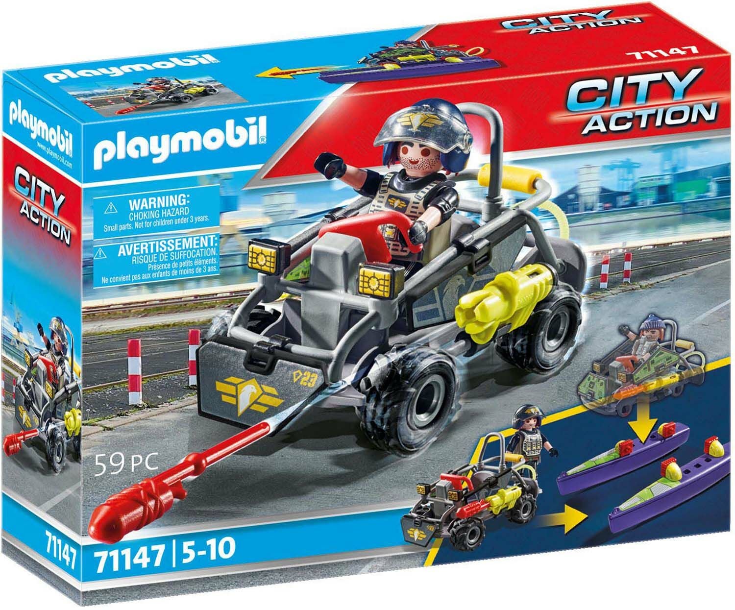 Playmobil 71147 City Action Baukasten SWAT-Multi-Terrain-Quad von Playmobil