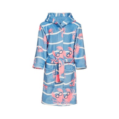 Playshoes Fleece-Bademantel Krebs blau-pink von Playshoes