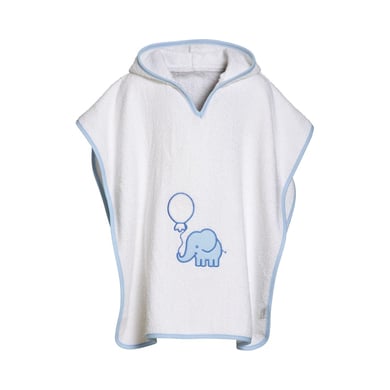 Playshoes Frottee-Poncho Elefant weiß-blau von Playshoes