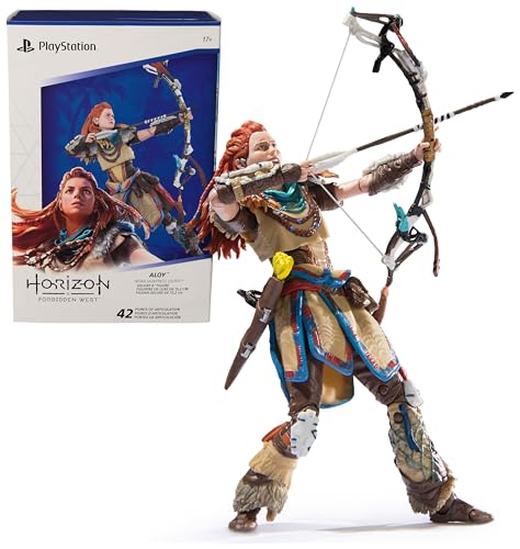 Playstation Horizon Forbidden West, Deluxe Actionfigur Aloy mit 15 Zubehörteilen, 15 cm, The Shapes Kollektion, für PS5 Fans und Sammler ab 17 Jahren von Playstation