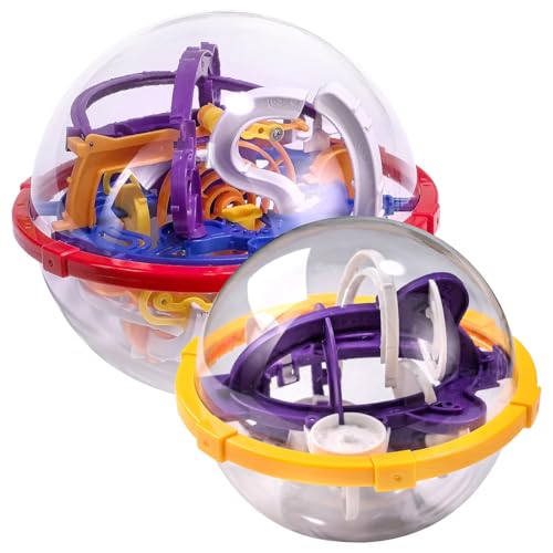 Playtastic Kugelbahn: 2er-Set Bausätze Kugellabyrinth, 13 und 17 cm Durchmesser (Logik-Spiele, Geschicklichkeitsspielzeuge, Modellbau) von Playtastic