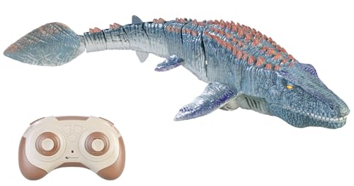 Playtastic Dinosaurier: Ferngesteuerter Mosasaurus für Wasser, mit Wassersprüh-Funktion, 40 cm (Mosasaurus Spielzeug, Wasser Dinosaurier Spielzeug, Ferngesteuertes Boot) von Playtastic