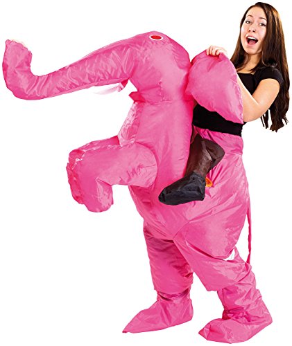 Playtastic Kostüm aufblasbar: Selbstaufblasendes Kostüm Rosa Elefant (Aufblasbarer Anzug, Halloween Kostüme Erwachsene, Scherzartikel) von Playtastic