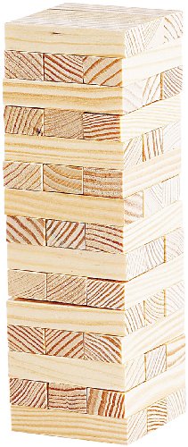 Playtastic Holzturm Spiel: Geschicklichkeitsspiel Wackelturm mit 48 Spielsteinen aus Holz (Wackelturm Spiel, Holzspiel Turm, Geschenkideen) von Playtastic