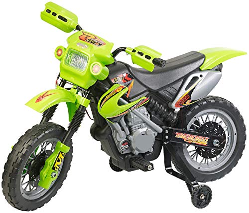 Playtastic Motorrad: Kinder-Elektromotorrad mit Stützrädern, Licht- & Sound-Effekte, 3 km/h (Motorrad Kinder, Motorrad Kinder Elektro, Elektroautos) von Playtastic