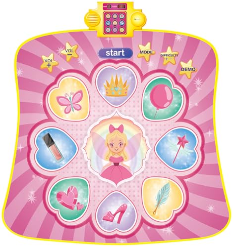 Playtastic Musikmatte: Kinder-Tanzmatte Magical Fairy mit 9 LED-Feldern, Musik, 2 Spielmodi (Interaktive Tanzmatte mit Musik, Spielmatte Kinder, Spielzeug) von Playtastic