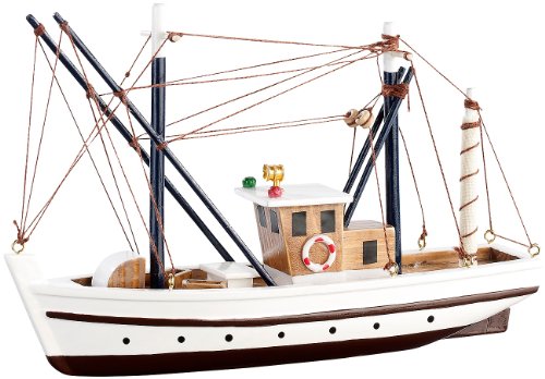 Playtastic Schiffbausatz: 40-teiliger Schiff-Bausatz Fischkutter aus Holz (Bausatz Boot Kinder, Bausatz Schiff Kinder, Modellbau Schiffe selber Bauen) von Playtastic