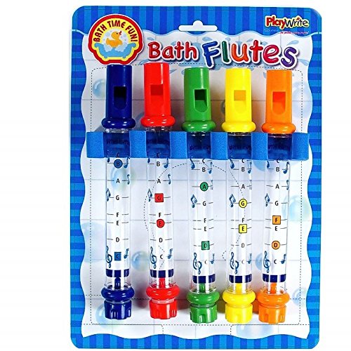 Playwrite Childrens Bath Time Fun Set of 5 Coloured Musical Water Flutes Toddler Toys von Playwrite