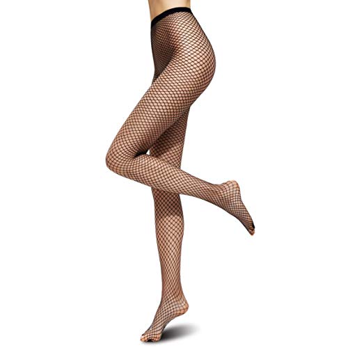 Plitsch Platsch Damen Netzstrumpfhose One Size Strumpfhose Halloween Fasching Karneval Freizeit Party Kostüm (Schwarz, kleine Masche/Netz) von Plitsch Platsch