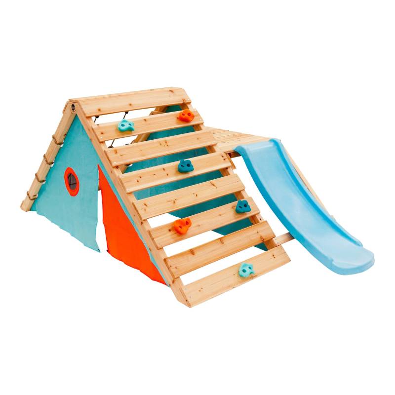 Plum Outdoor Spielgerüst mit Kletterwand und Kletternetz von Plum