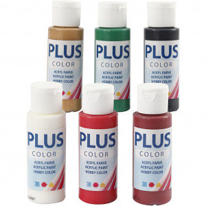 Plus Color Hobbyfarbe, 6x60ml, Weihnachtsfarben von Plus Color