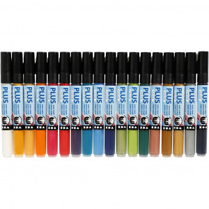 Plus Color Marker, Sortierte Farben, 5,5 ml, L 14,5 cm, Strichstärke 1 von Plus Color