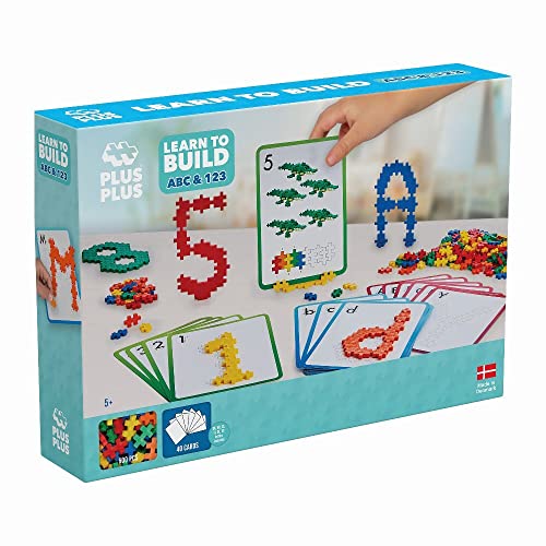 Plus-Plus 9603909 Geniales Konstruktionsspielzeug, Learn to Build, ABC & 123, Kreativ-Bausteine, 600 Teile von Plus-Plus