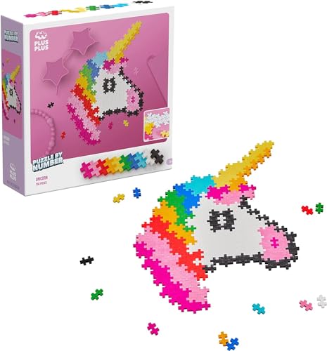 Plus-Plus 9603929, Geniales Konstruktionsspielzeug, Puzzle Einhorn, Kreativ-Bausteine, 250 Teile von Plus-Plus