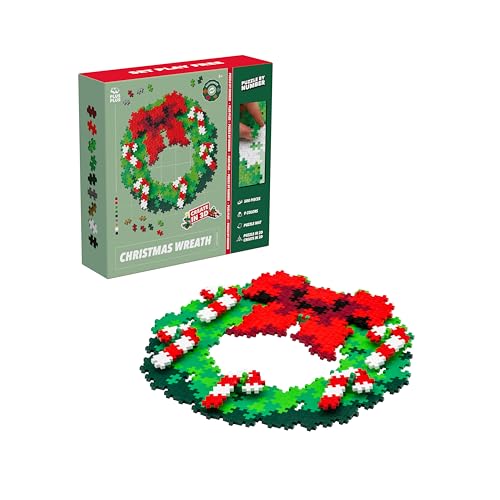 Plus-Plus 3957 Geniales Konstruktionsspielzeug, Puzzle Weihnachtskranz, weihnachtliches Bausteinset, Kreativ-Bausteine für Kinder, 500 Teile von Plus-Plus