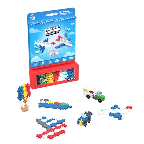 Plus-Plus 3990 Geniales Konstruktionsspielzeug, Activity Pad Fahrzeuge, Baustein-Set für 2D und 3D Figuren, Kreativ-Bausteine für Kinder ab 5 Jahren, 125 Teile von Plus-Plus