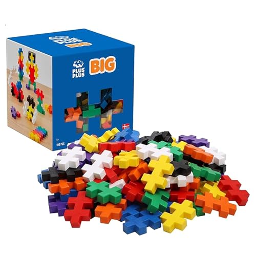 Plus-Plus 9603210 Geniales Konstruktionsspielzeug, Open Play Big Basic Mix, Bausteine-Set, 100 Teile, Mehrfarbig, Mehrfarbig von Plus-Plus