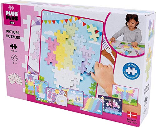 Geniales Konstruktionsspielzeug, Big Picture Puzzle Pastel, Vorlagen-Puzzle, Bausteine-Set, 60 Teile von Plus-Plus