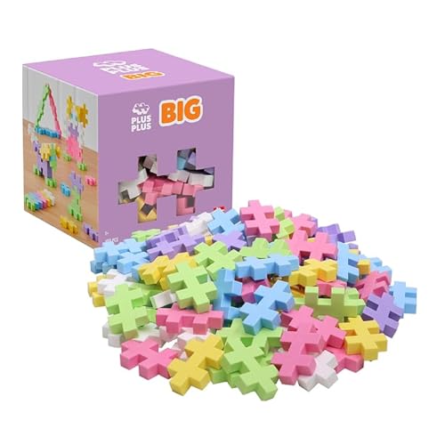 Plus-Plus 9603412 Kreativ-Bausteine, Big Pastell Set, Geniales Konstruktionsspielzeug, 100 Teile, Pastellfarben-Mix von Plus-Plus