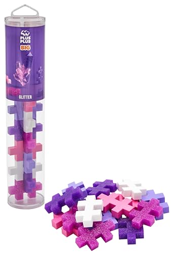 Plus-Plus 9603432 Kreativ-Bausteine Tube, Big Glitzer, Geniales Konstruktionsspielzeug, 15 Teile, 38 cm von Plus-Plus