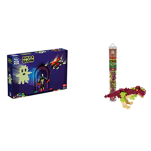 Plus-Plus 9603808 Mini Geniales Konstruktionsspielzeug, 360 Teile & Plus-Plus 9604200, Kreativ-Bausteine Tube, T-Rex, Dinosaurier, Geniales Konstruktionsspielzeug, 100 Teile, Verschieden von Plus-Plus