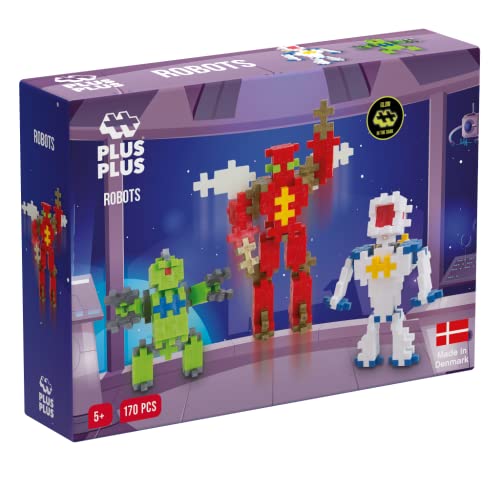 Plus-Plus 9603828 Geniales Konstruktionsspielzeug, Basic, Roboter, Bausteine-Set, 170 Teile, Large von Plus-Plus