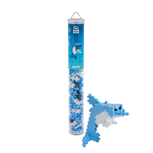 Plus-Plus 9604113 Tiere Kreativ-Bausteine Tube, Delfin, Geniales Konstruktionsspielzeug, 100 Teile von Plus-Plus