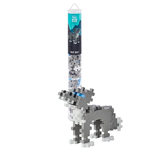 Plus-Plus 9604274 Kreativ-Bausteine Tube, Wolf, Geniales Konstruktionsspielzeug, 100 Teile von Plus-Plus