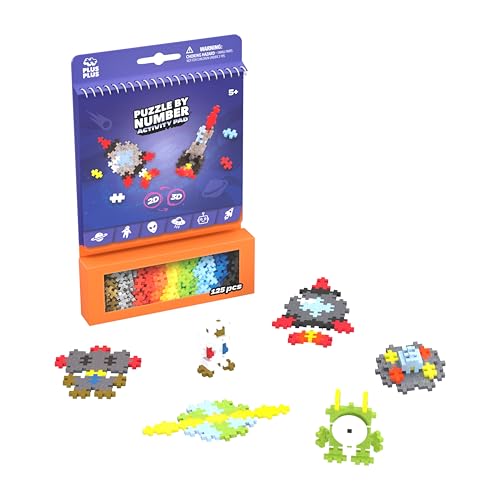 Plus-Plus 3989 Geniales Konstruktionsspielzeug, Activity Pad Weltall, Baustein-Set für 2D und 3D Figuren, Kreativ-Bausteine für Kinder ab 5 Jahren, 125 Teile von Plus-Plus