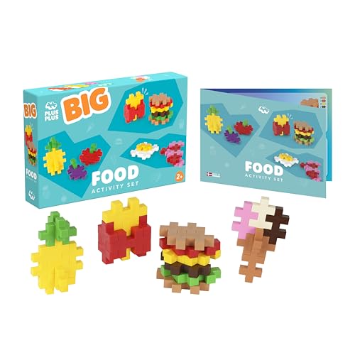 Plus-Plus Big - Essen - 50 Teile - Aktivitätsspielzeug, Bausteine, Bauen, Lernspielzeug für Kinder, Vorschulspiel, STEM, STEAM, Hergestellt in Dänemark von Plus-Plus