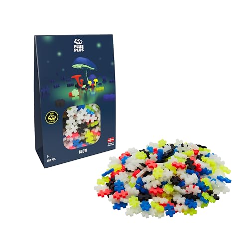 Plus-Plus 3975 Geniales Konstruktionsspielzeug, Farbmix Glow, Kreativ-Bausteine, nachtleuchtendes Bausteinset, 300 Teile, Nachtleuchtend von Plus-Plus