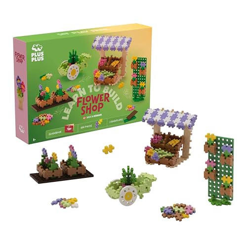 Plus-Plus - Learn to Build – Blumenladen - 600 Teile - Bausteine, Bauen, Lernspielzeug für Kinder, Reise, Reisespielzeug, Hergestellt in Dänemark von Plus-Plus