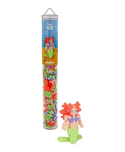 Plus-Plus 9604103 Meerjungfrau Kreativ-Bausteine Tube, Geniales Konstruktionsspielzeug, 100 Teile von Plus-Plus