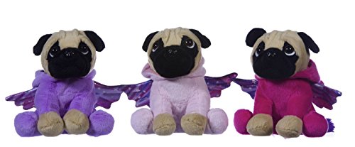 Plush Large Toys Mops 20,3 cm Mops Hund in 3 Einhorn-Kostümen, kuscheliges Plüschtier (lila) von Plush & Company