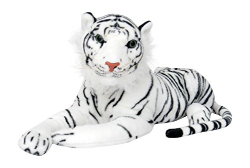 Plüschtier Tiger - liegend - weiss - 90 cm von Plushfarm