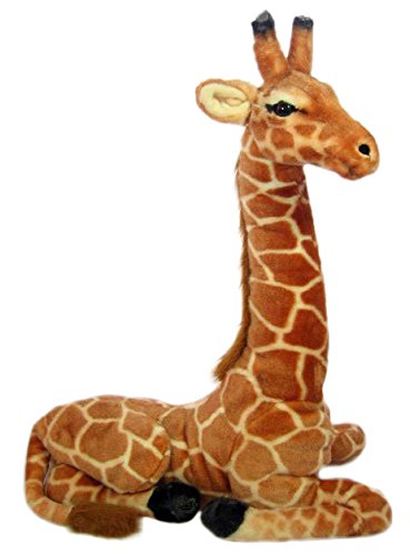 Plushfarm Wagner Plüschtier Giraffe - sitzend - 60 cm - Hochwertige Verarbeitung, Weiches Fell, Lebensechte Darstellung, Handwäsche bei 30 Grad, Braun von Plushfarm