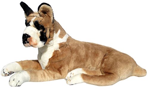 Wagner Plüschtier Hund Boxer - liegend - 72 cm Kuschelhund Stofftier von Plushfarm