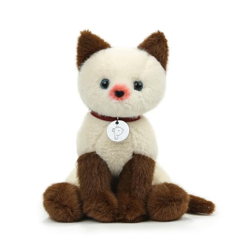 Plushland Niedliche Katze und Hund Stofftiere Plüschtiere Halsband Realistische Premium Pawpal Gefüllte Welpen Katzen und Hunde Spielzeug für Jungen und Mädchen 8 Zoll (Siamesische Kitty mit Halsband) von Plushland