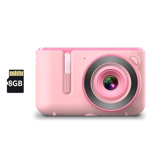 Pluuttiem Neue Dual-Selfie-Minikamera, Digitale Fotokamera, HD 720P-Video, USB-Aufladung, Farbdisplay für Kinder, Geschenk, Rosa von Pluuttiem